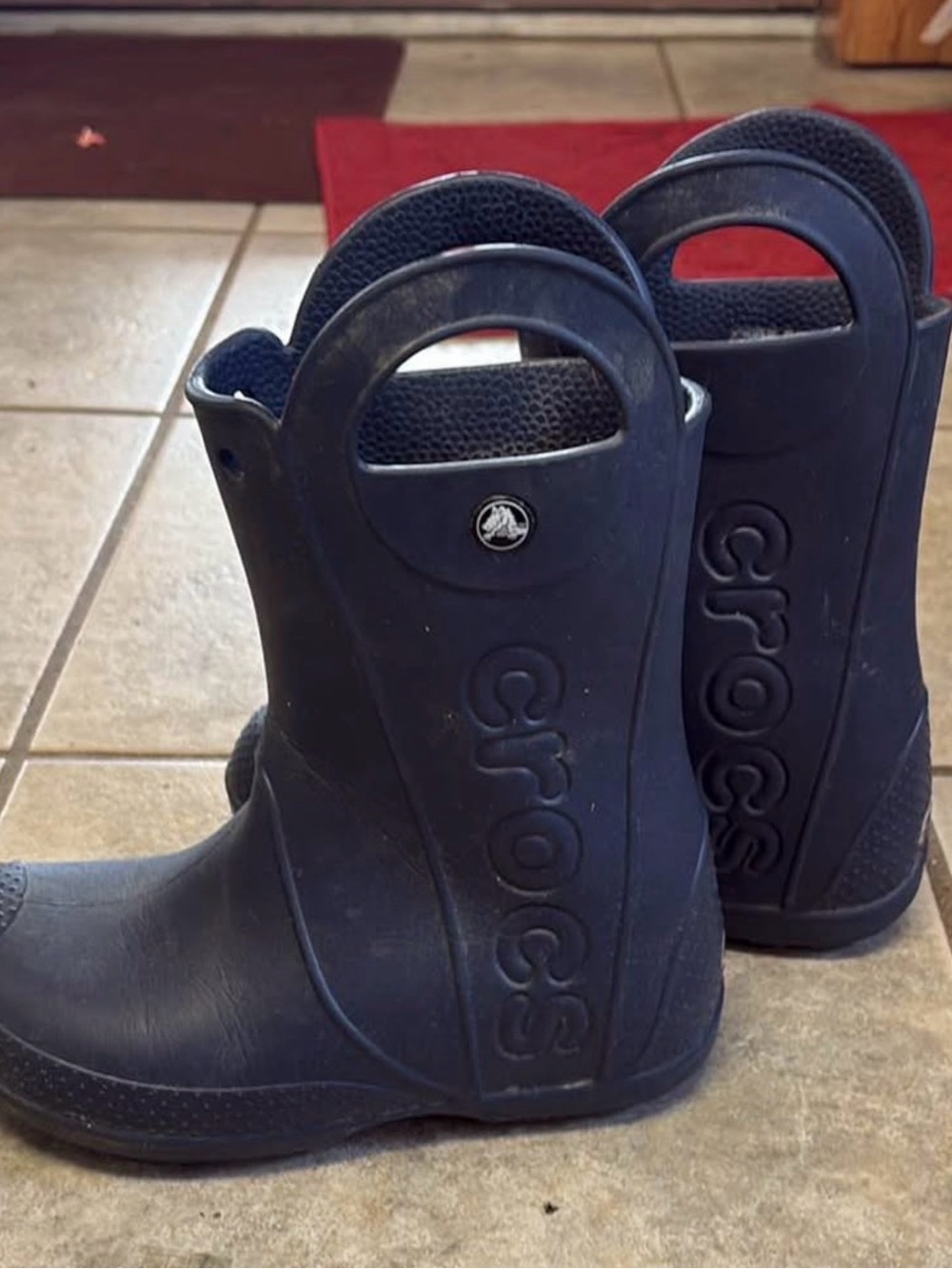 CROCS Kids' Navy Blue Waterproof Pull-On Rain Boots